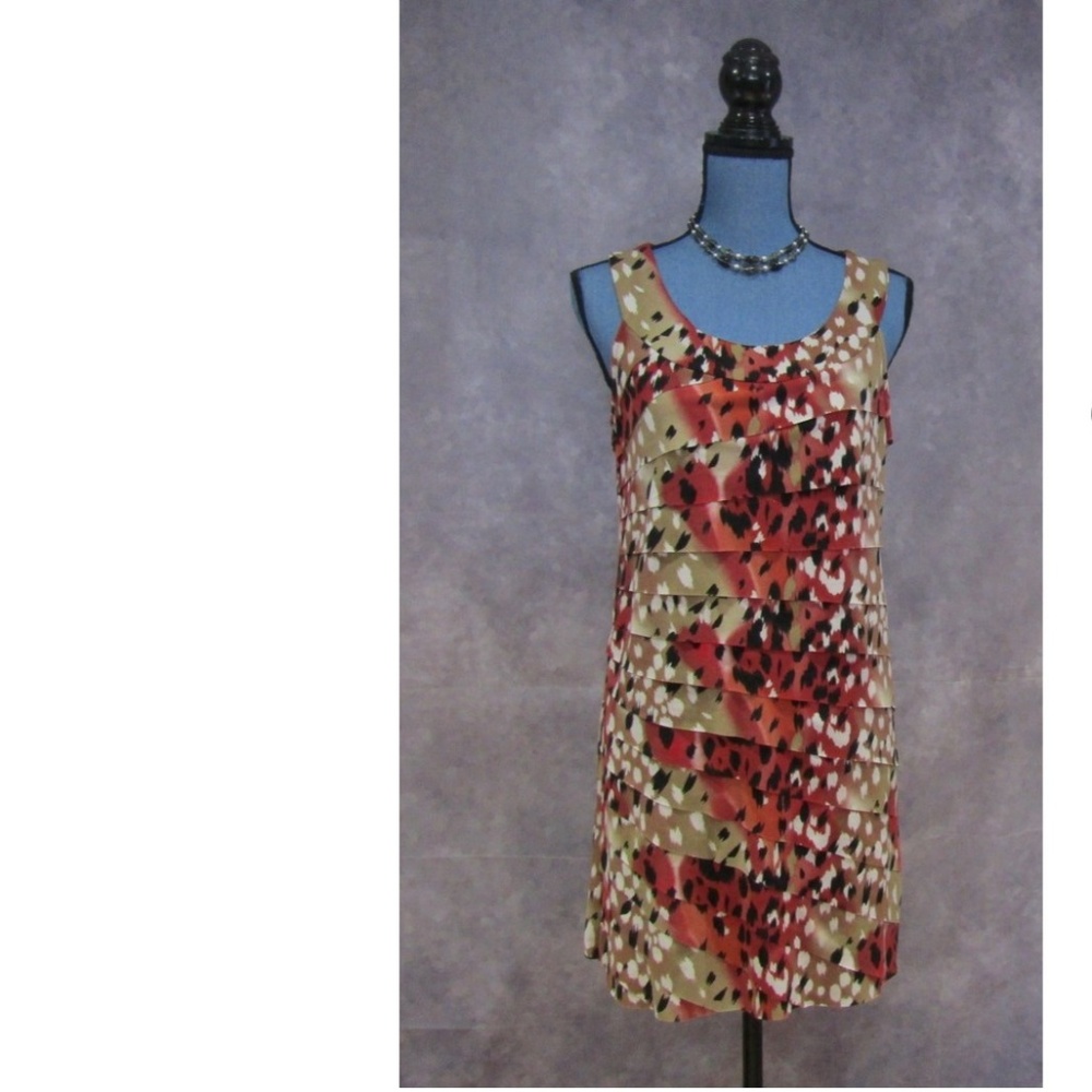 Style & Co. Tiered Splatter Print Dress Size S